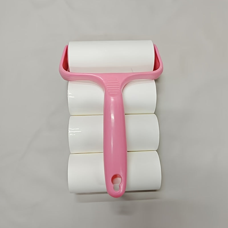 Lint Remover with Handle and 6 Replacement Rolls for Clothes Carpets and Car Seats