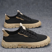 Zapatos de skate casual de lona para hombre, transpirables, con cordones, zapatillas urbanas para actividades al aire libre