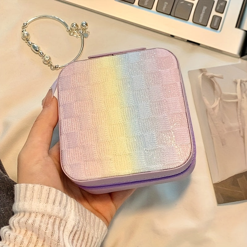 Шкатулка для хранения украшений для серег, ожерелий, колец, маленький дорожный органайзер