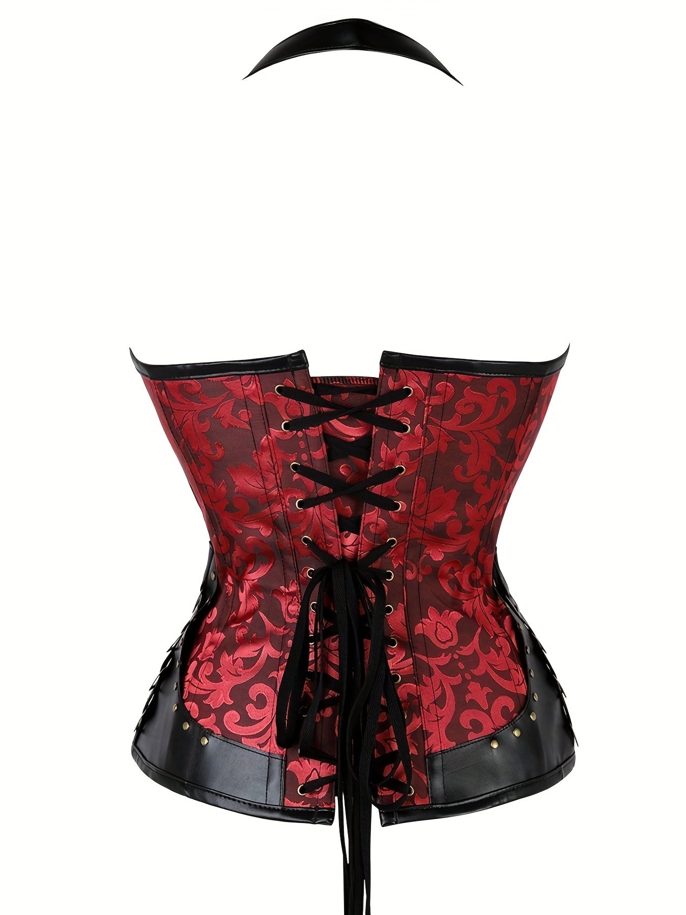 Women's Jacquard Strapless Corset with Tummy Control and Push-Up Support