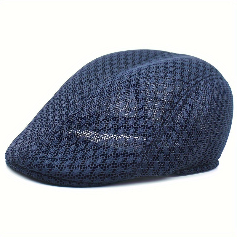 Gorro beré de malla negra ajustable, ligero y de moda para exteriores, unisex