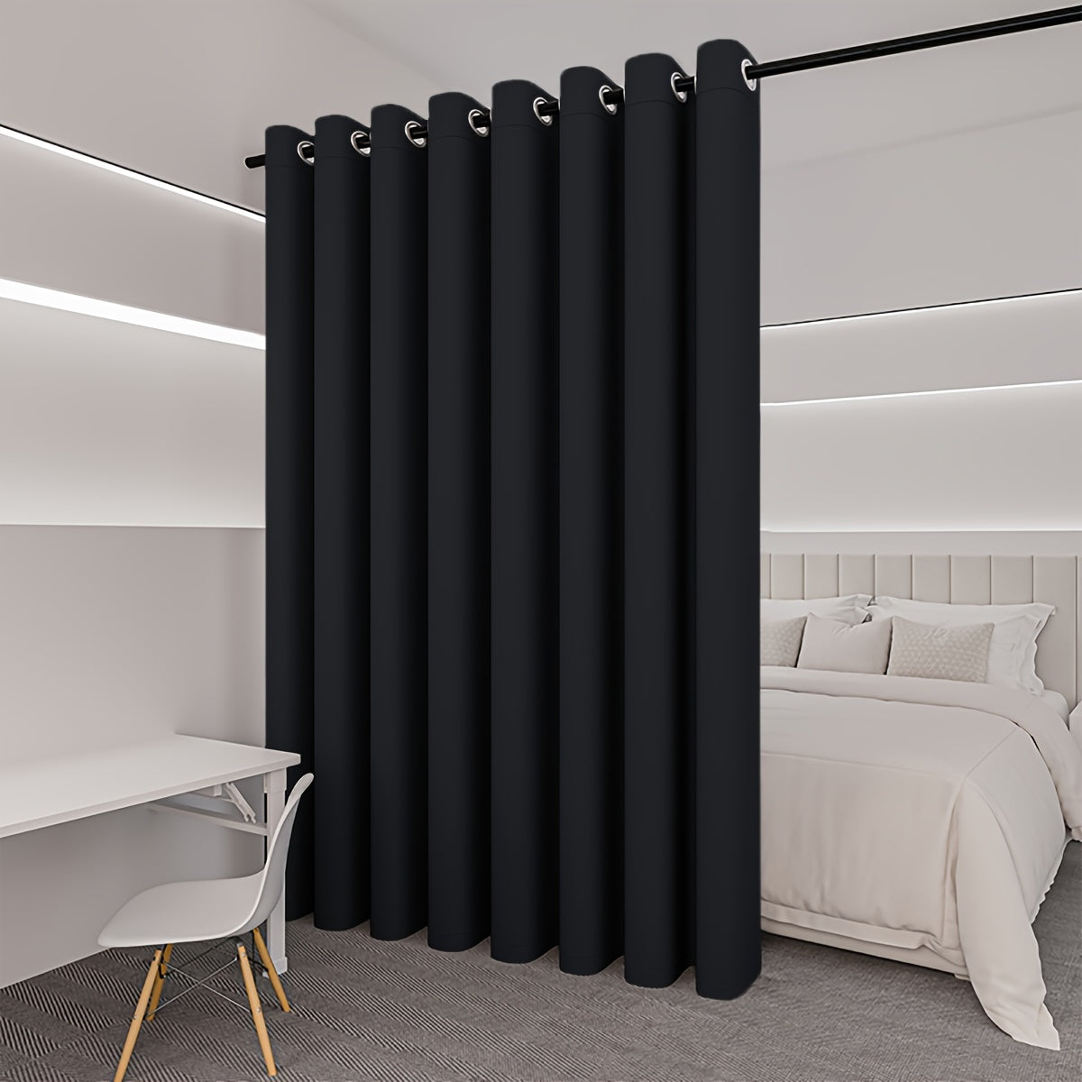 Blackout Room Divider Curtain for Living Room Bedroom Wall Privacy Grommet Panel