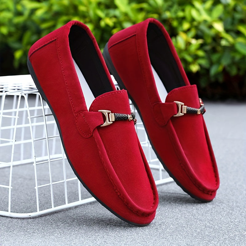 Men's Casual Loafer Shoes Slip-On Sneakers Solid Color Round Toe All-Season Comfort