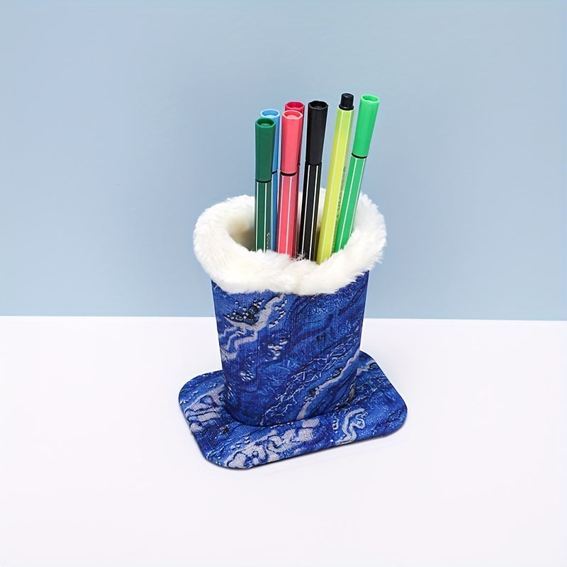 Plush qoplamali, chizishdan himoyalovchi okean to'lqinlari kanvasidan tayyorlangan, ko'zoynaklarni xavfsiz ushlab turish uchun mo'ljallangan stolda yoki tungi stol uchun ko'zoynaklar tashkilotchisi.