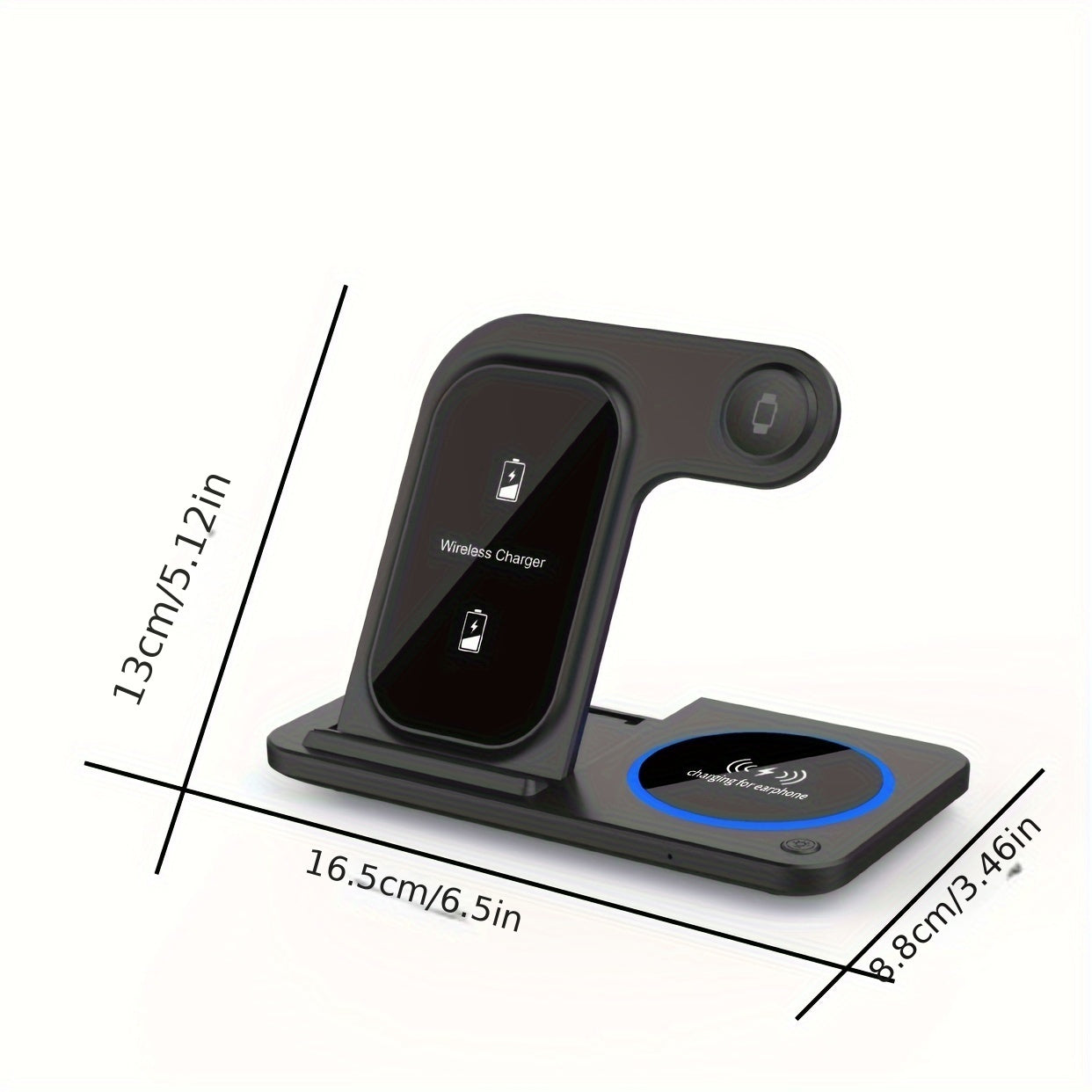 Foldable Wireless Charging Station for iPhone iWatch Earbuds Fast Charging Hub