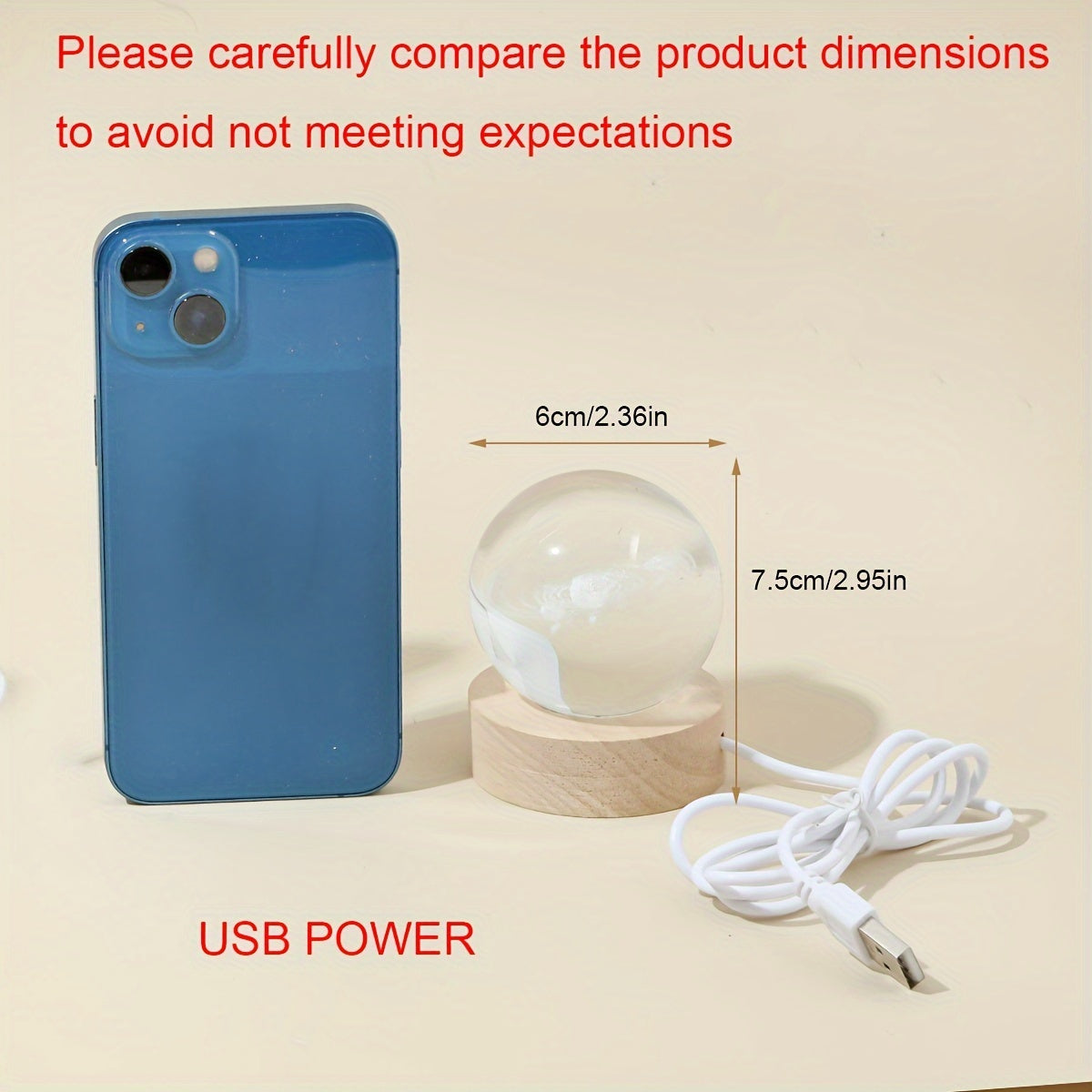 3D Crystal Ball Night Light Galaxy Solar System Moon Saturn USB Desktop Decoration Gift