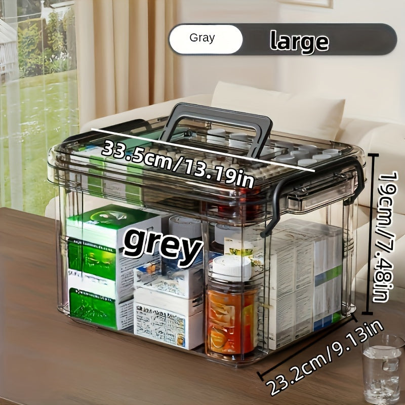 Plastic Waterproof Storage Box with Clip-On Closure for Medicines Snacks and Household Items