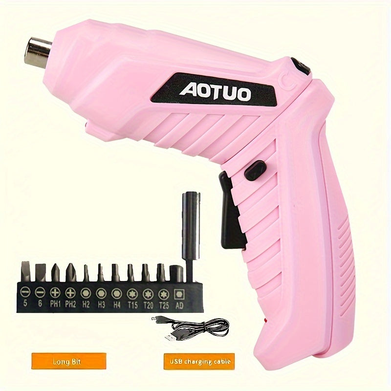 Juego de destornilladores eléctricos inalámbricos de 14 piezas con brocas de taladro de mano plegables y giratorias