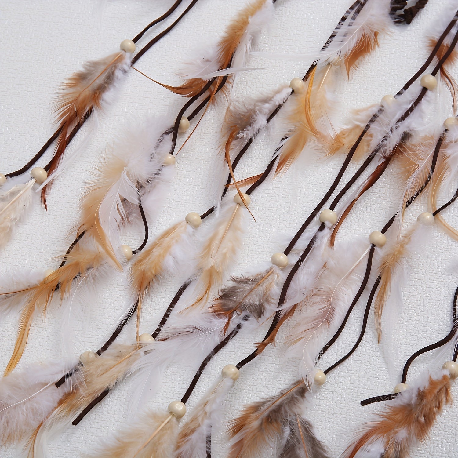 Bohemian Style Headband with Faux Feathers Tassels Festival Hair Accessory for Women and Girls