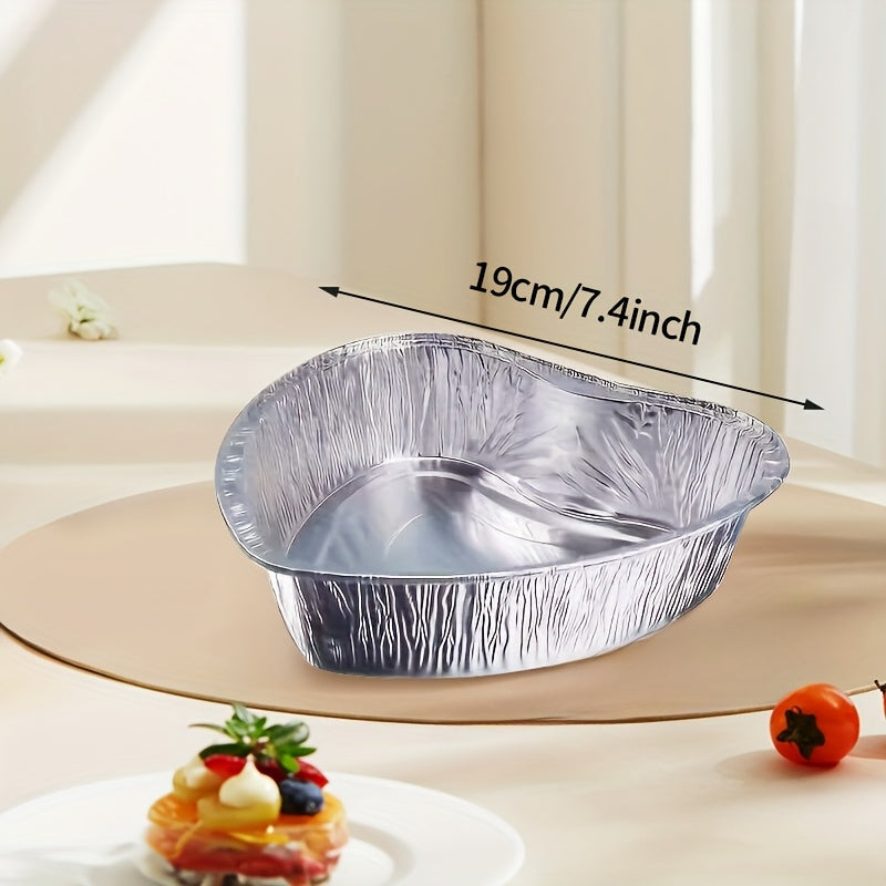 Сердцевидные большие листовые подносы в рождественской тематике, изготовленные из алюминиевой фольги, безопасные для микроволновой печи, без свинца, идеально подходят для разогрева и праздничного декора.