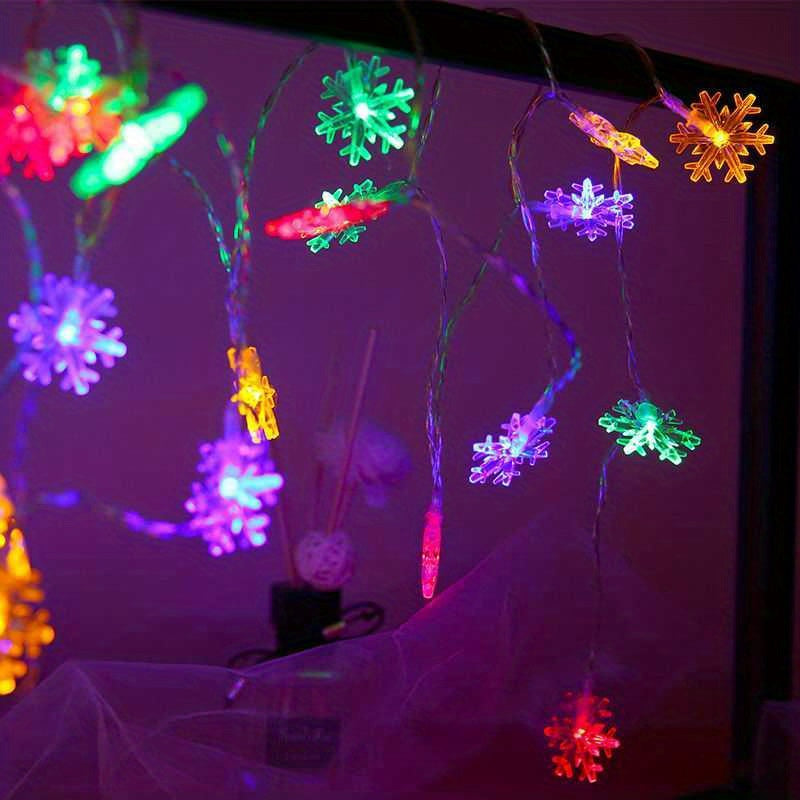 Vintage Snowflake String Lights Battery-Operated White LEDs for Christmas Weddings Gardens