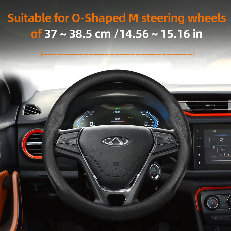 Universal Leather Steering Wheel Cover Breathable Thin Car Accessory Black Burgundy Brown
