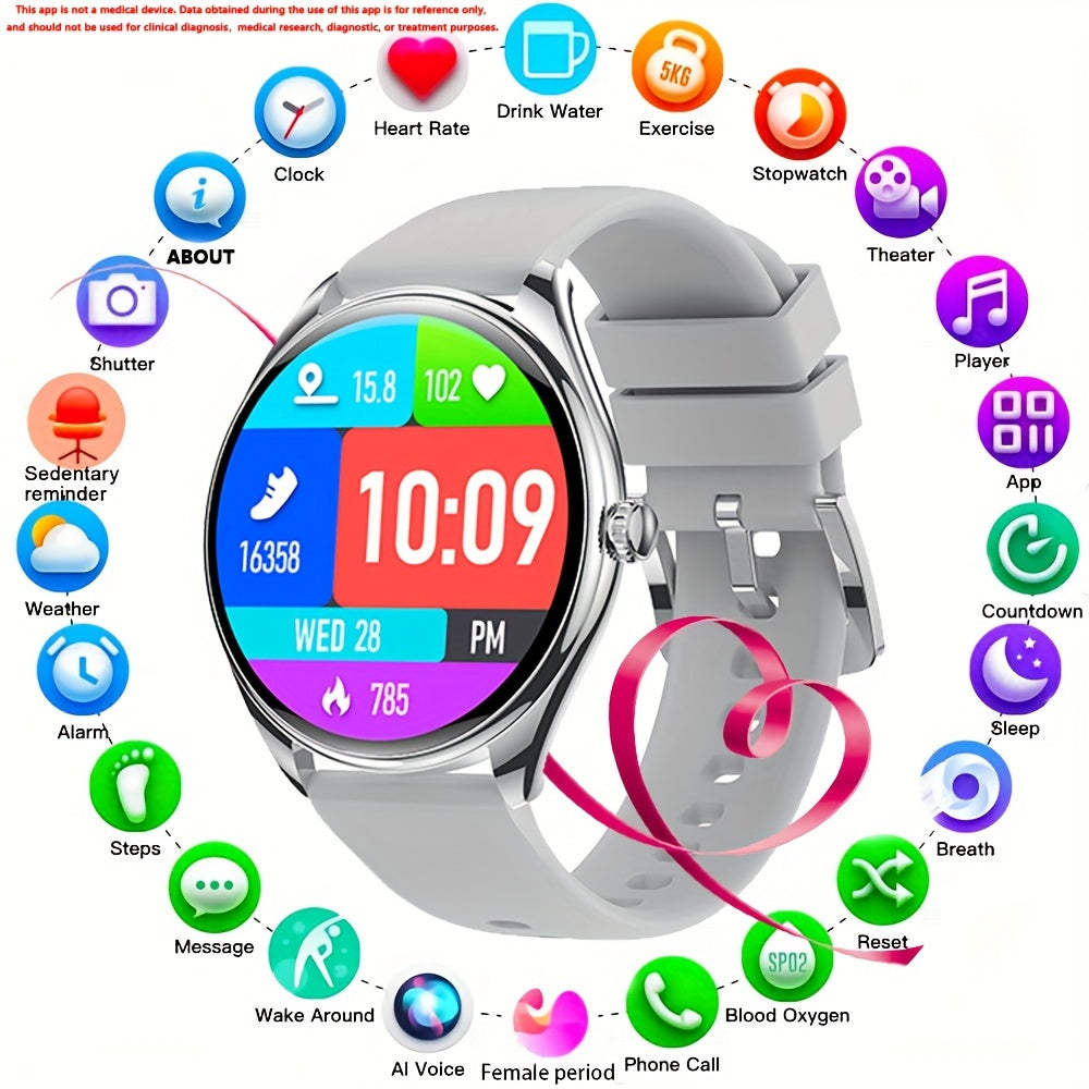 Erkaklar va ayollar uchun aqlli soat 1.43 dyuym AMOLED displey Bluetooth 5.0 fitness izlovchi