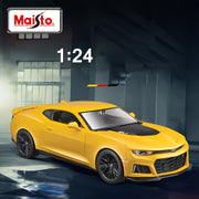 Kids Toy Car 1:24 Scale Diecast ZL1 Alloy Collectible Yellow Blue