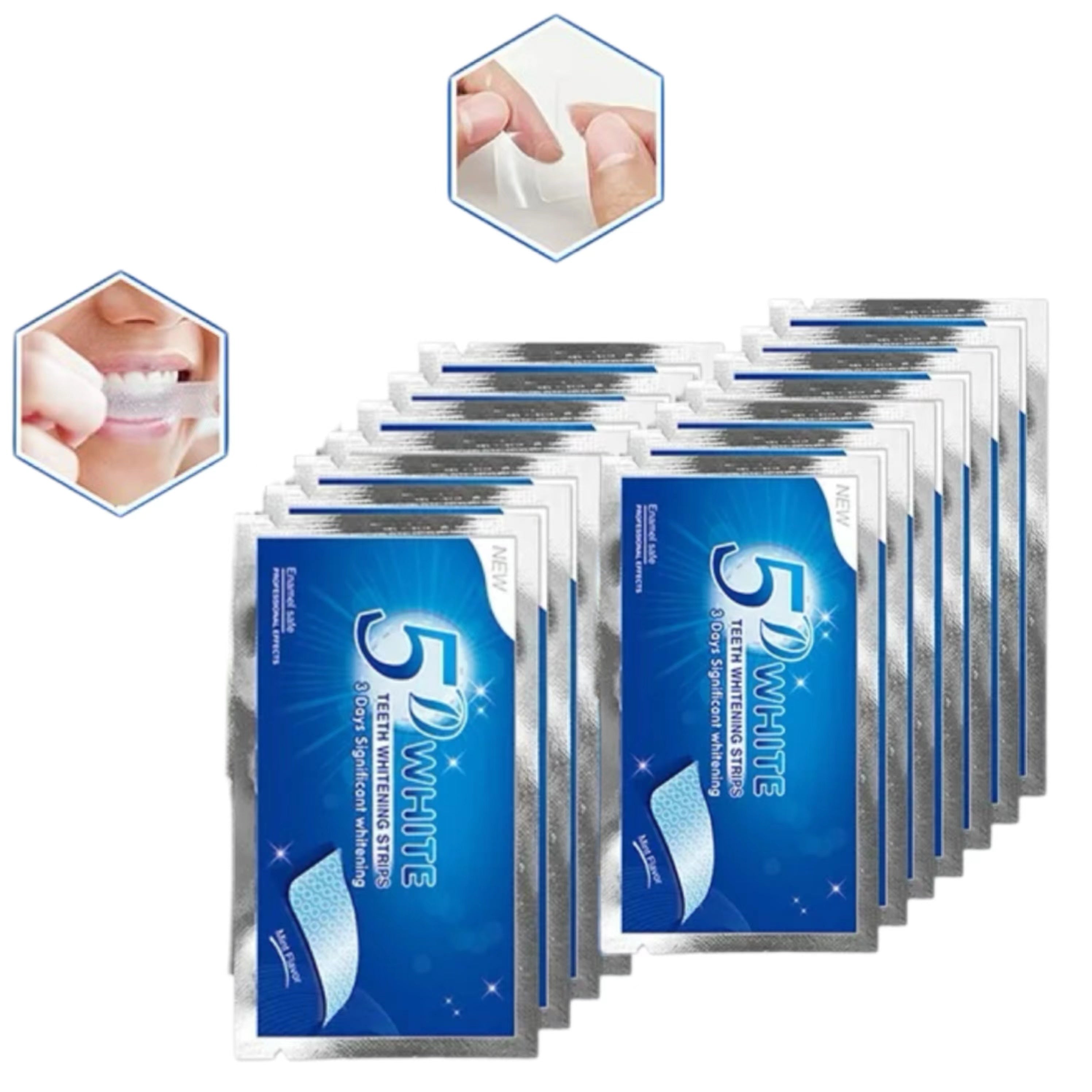 Teeth Whitening Strips 7/14 Pack 5D Oral Care Travel Safe Whitening