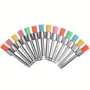 Juego de 100 cepillos de pulido montados con cabeza plana de nylon para pulir