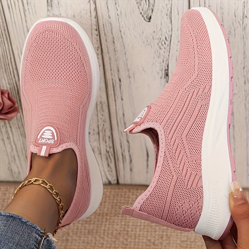 Ayollar uchun slip-on kundalik sport poyabzali, tarmoq tikanli, yengil, yopishqoqsiz, tashqi foydalanish uchun oyoq kiyim