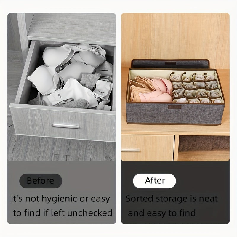 Fabric Storage Basket with Cover for Underwear Socks and Clothes Organize Wardrobe Closet Bedroom