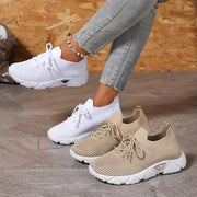 Women's Mesh Lace-Up Casual Sneakers Breathable Lightweight Running Shoes