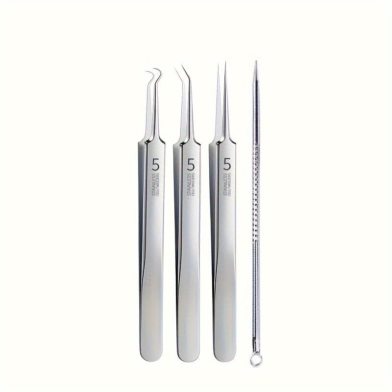 High Quality Stainless Steel Clip Tweezer Set Long Needle For Salon or Home