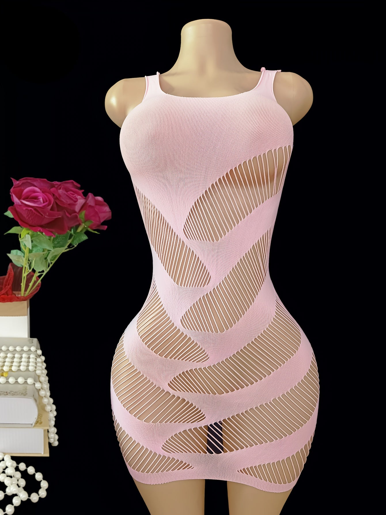 Ayollar uchun tarmoq fishnet ichki kiyim kiyim, bo'sh joyli bodycon qoplamasi, mini plyaj kiyimi