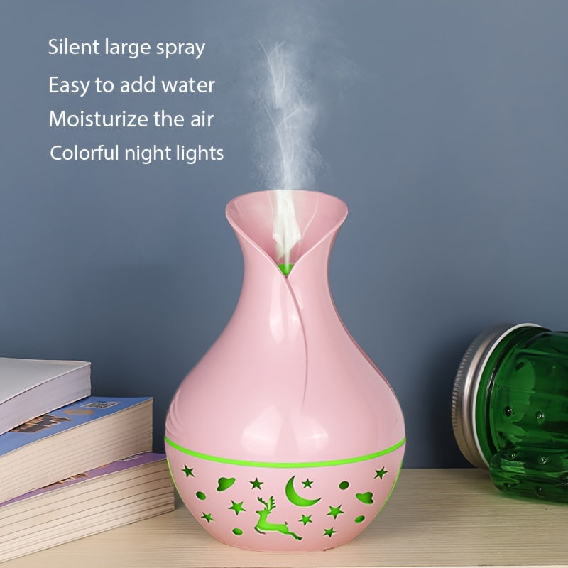 Portable USB Humidifier with Essential Oil Diffuser Nightlight Auto Shut-Off 7 Color Lights for Home Office
