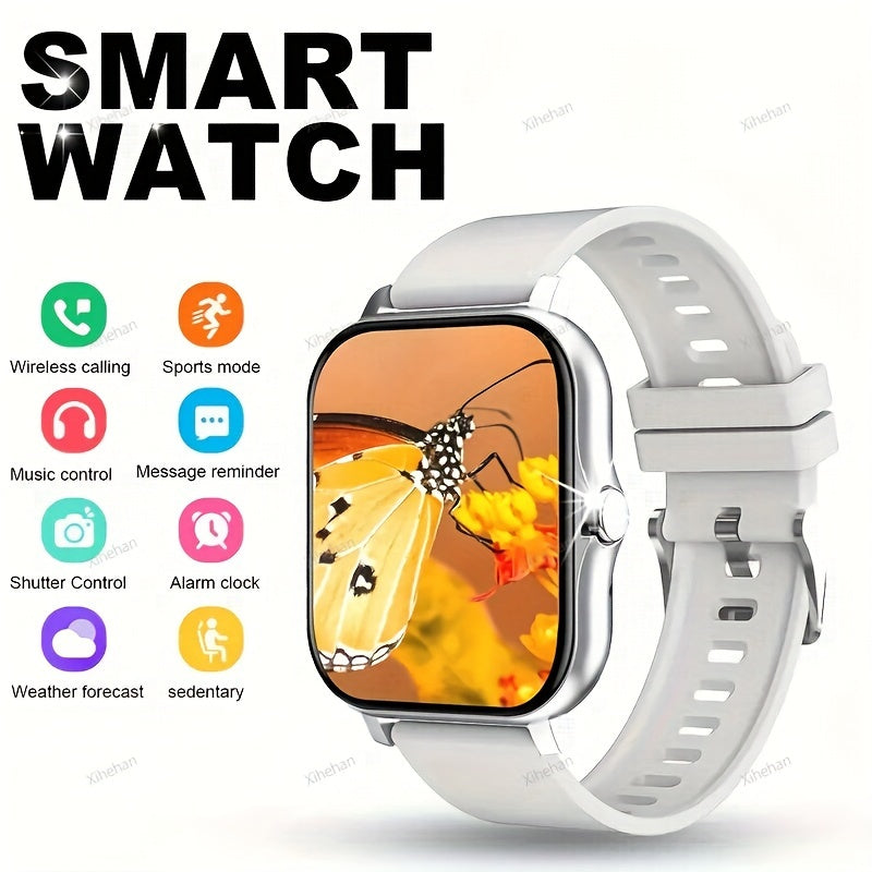 Men Women 1.83 Inch Touch Screen Smartwatch Fitness Tracker Wireless Calls Message Alerts Sports Modes Music Control Compatible with Android iPhone
