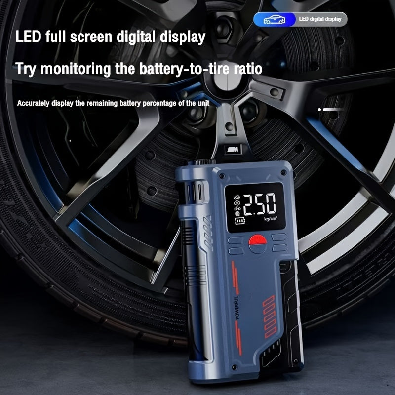 Portable Air Pump with Jump Starter 150psi 8000mAh Rechargeable Battery for Cars and Motorcycles