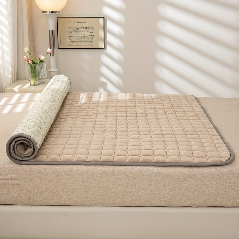 Thick Milk Velvet Checkered Mattress Protector Bedspread Cover for Winter