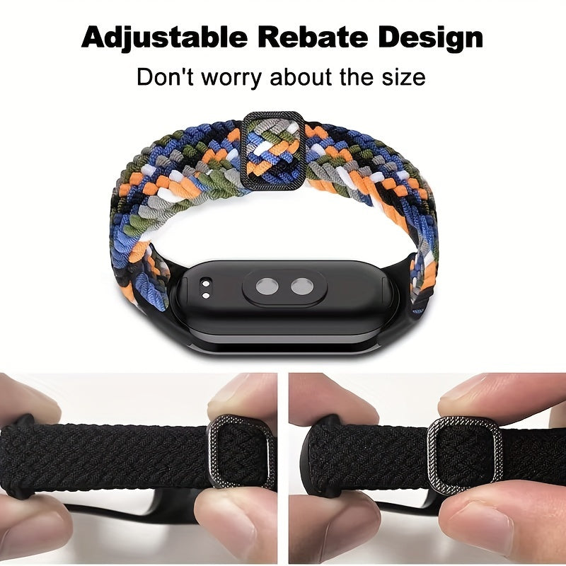 Nylon Braided Watch Strap with Adjustable Buckle for Xiaomi Mi Band 3 4 5 6 7 8 9