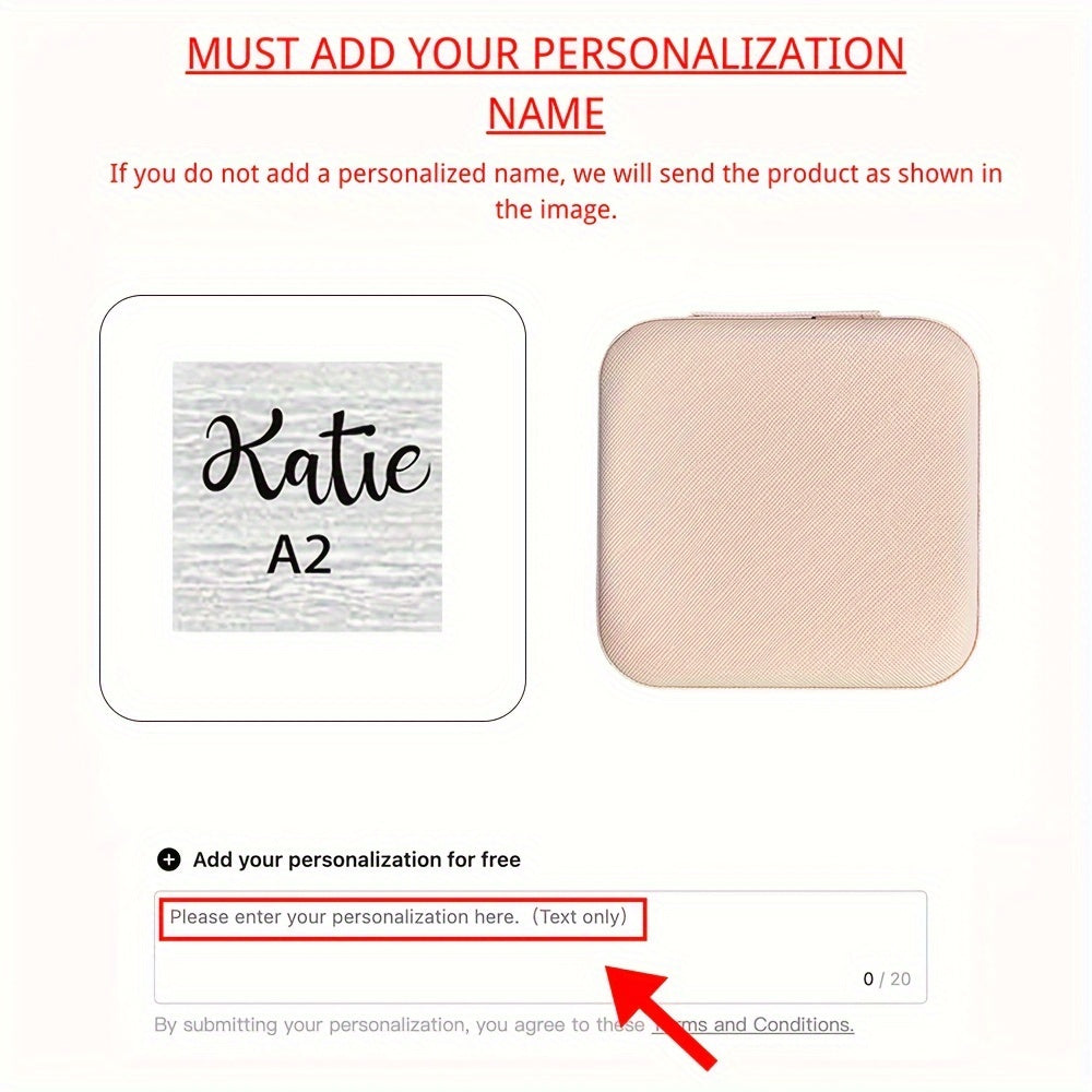 Personalized Jewelry Box for Women Leather Travel Storage Gift for Mom Bridesmaid