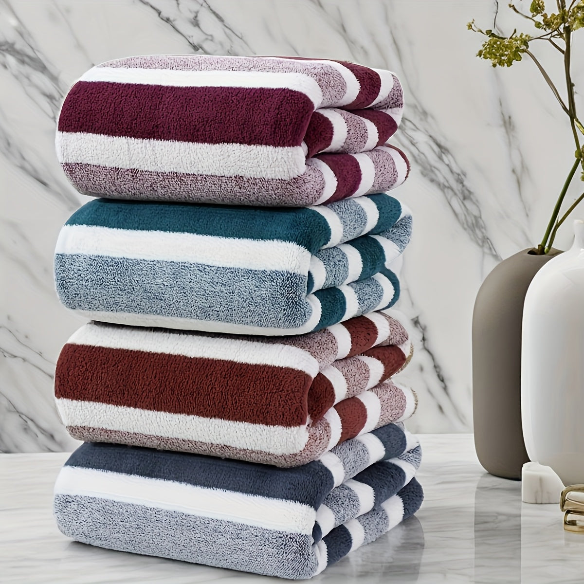 4 ta kosmik mavzudagi mikrotoʻlqinli vanna sochiqlari toʻplami 69.85cm x 139.7cm, singdiruvchi, chidamli