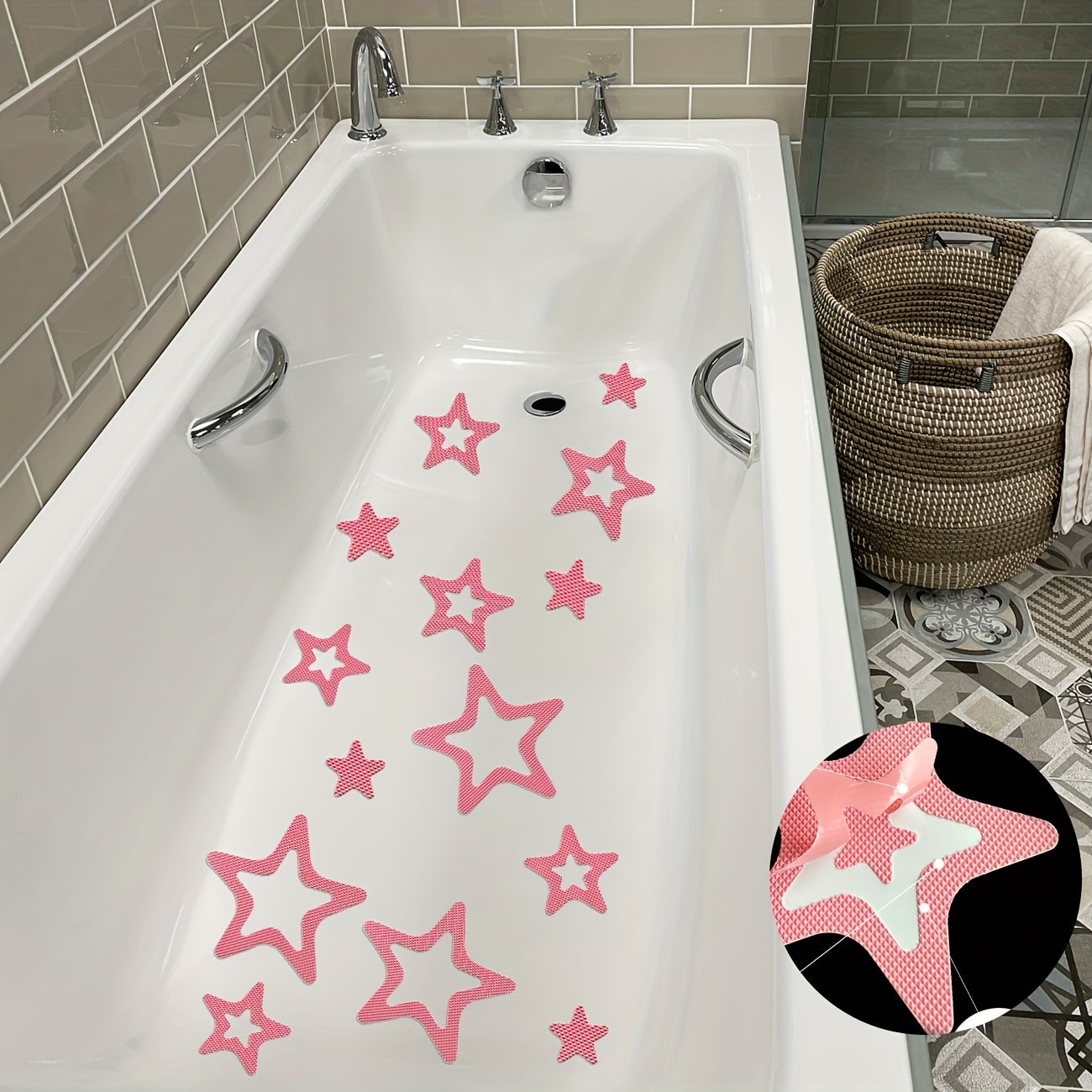 Waterproof Star-Shaped Bathtub Stickers Non-Slip Self-Adhesive Removable Bathroom Decor