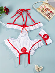 Naughty Nurse Cosplay Costume Cupless Charm Dress for Adults
