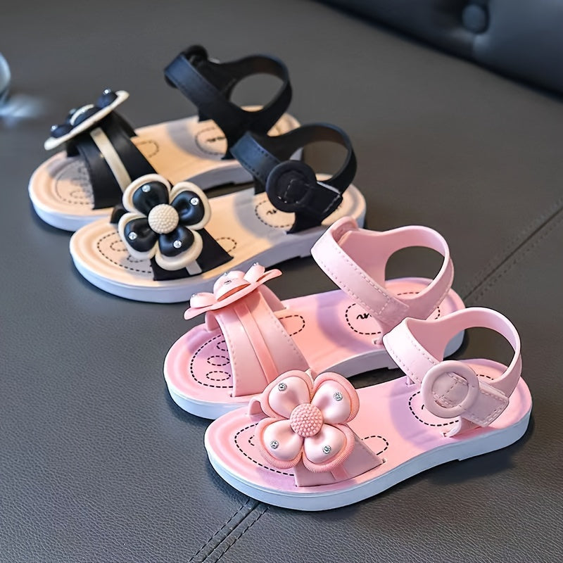 Girls' Floral Sandals for Kids 1-5 Years Non-Slip Soft Sole Summer Beach Shoes