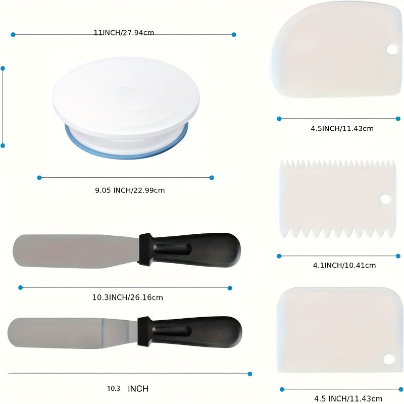 Cake Decorating Supplies Set with Icing Tips Spatulas and Cake Stand