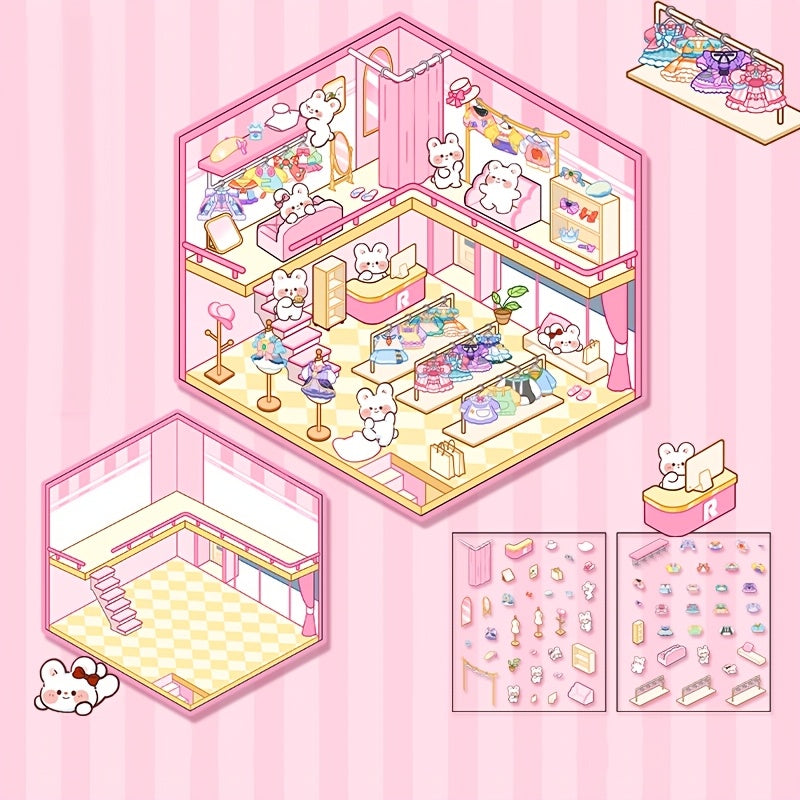 3D Наклейки для ландшафта хранения для миниатюрных сцен Маленький дом Журналинг DIY Облегчение стресса