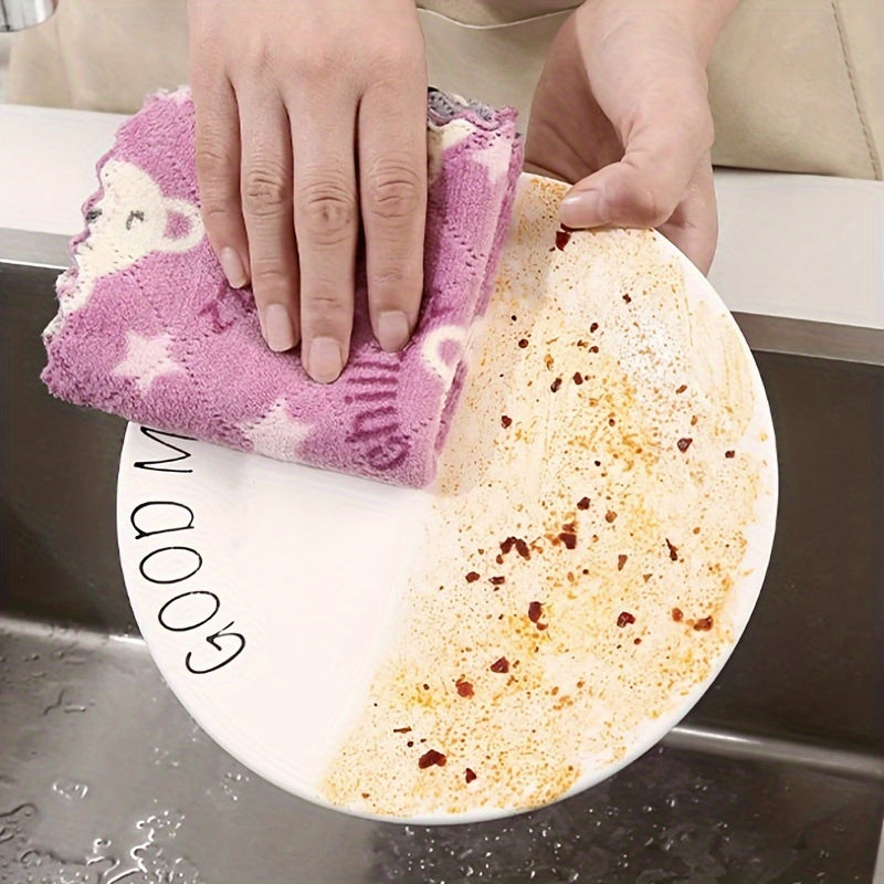 5/10 Pack Coral Velvet Kitchen Towels and Rags Set for Home and Car Cleaning