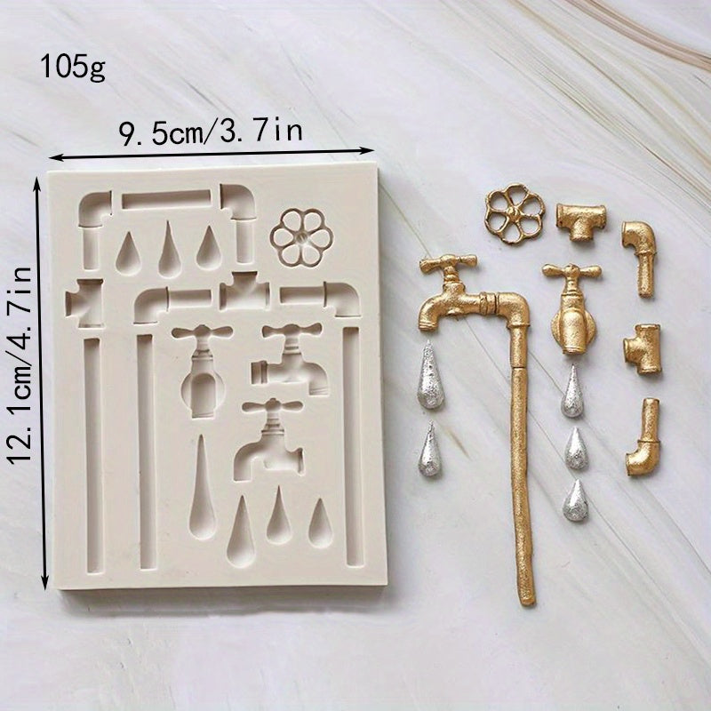 Steam Punk Chocolate Mold 3D Hammer Pliers Faucet DIY Cake Decorating Kitchen Accessory