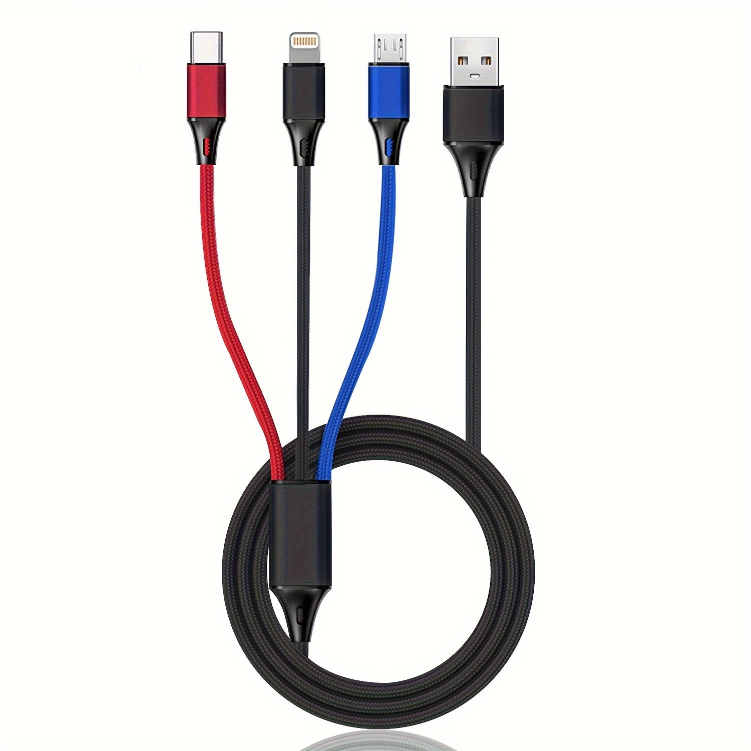 Nylon Woven Fast Charging Cable for iPhone, Type-C, Micro USB Devices