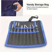 Stainless Steel Oblique Mouth Pliers Set with Anti-Static Tweezers for Eyelash and Eyebrow Beauty