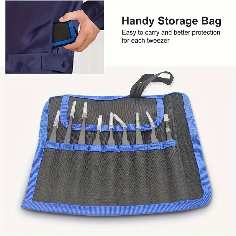 Stainless Steel Oblique Mouth Pliers Set with Anti-Static Tweezers for Eyelash and Eyebrow Beauty