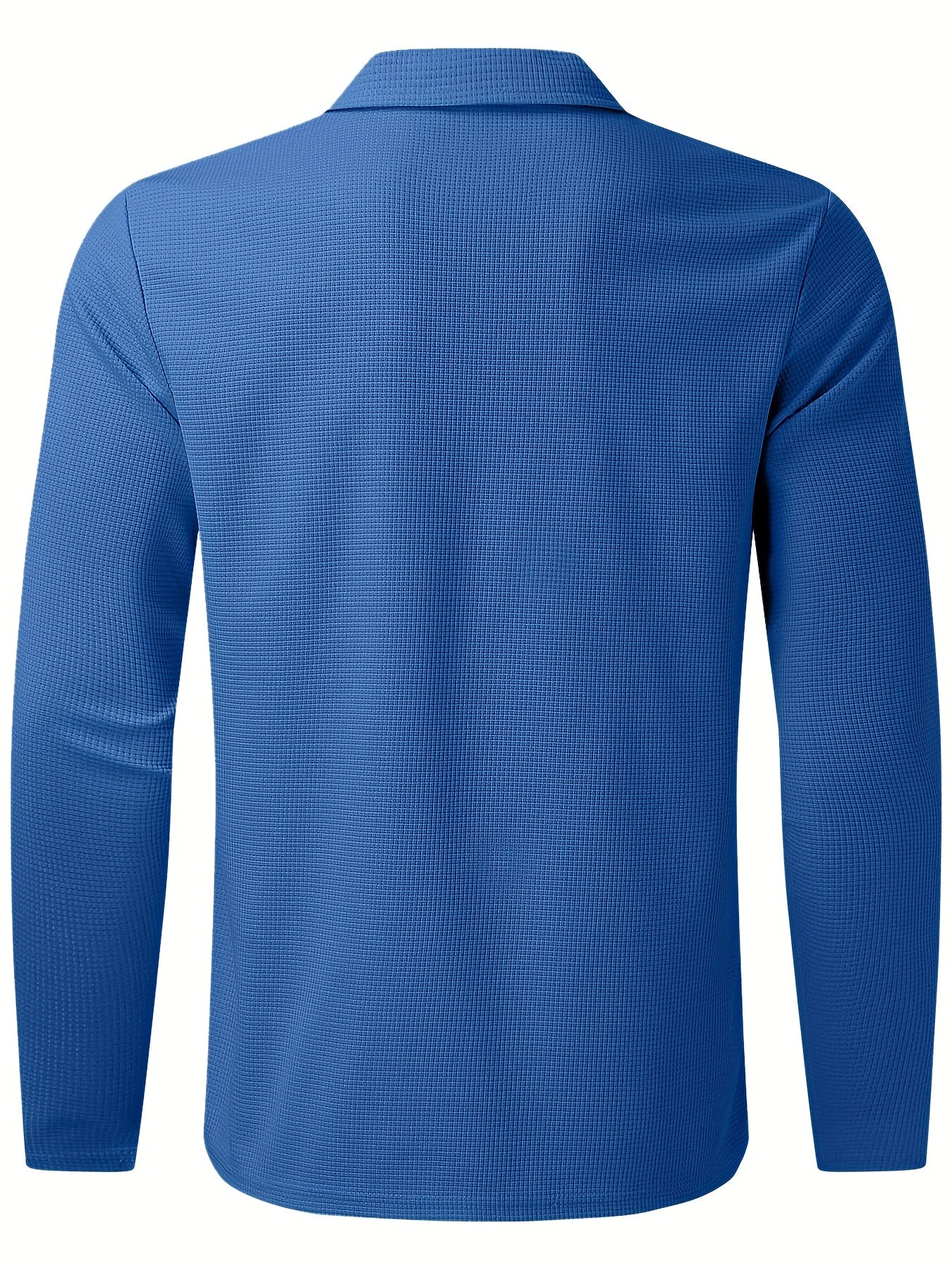 Men's Waffle Pattern Outfit Set V Neck Shirt and Sweatpants for Spring Fall