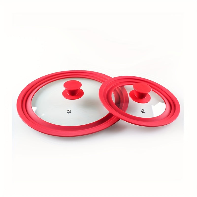 Silicone Glass Lid for Pots Pans and Steamers, Heat-Resistant, Versatile