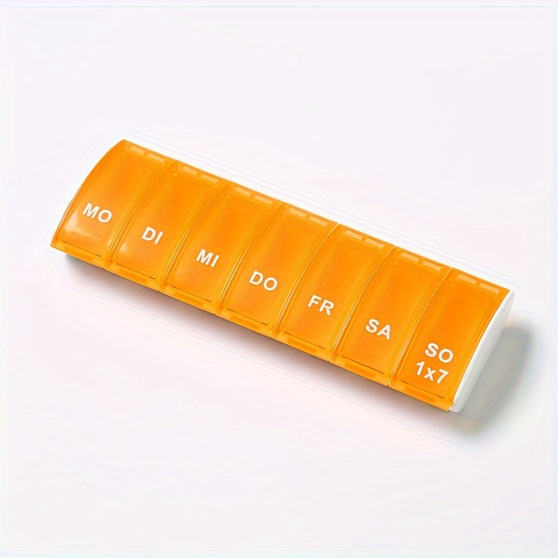 Portable Weekly Pill Organizer for Travel, 7 Compartments, Dividable
