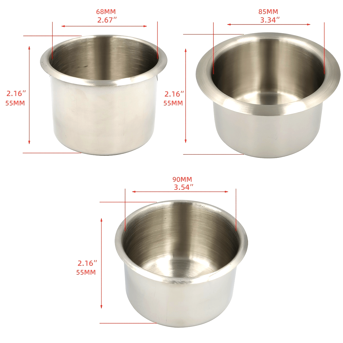 Stainless Steel Cup Holder Drop-In Mount for RV Boat Camper 1 Pack