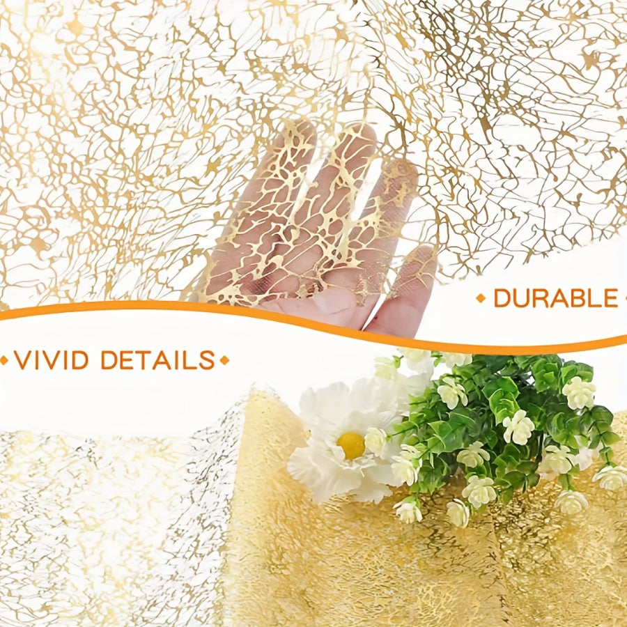 Gold Foil Polyester Mesh Table Runner for Parties Weddings Holidays