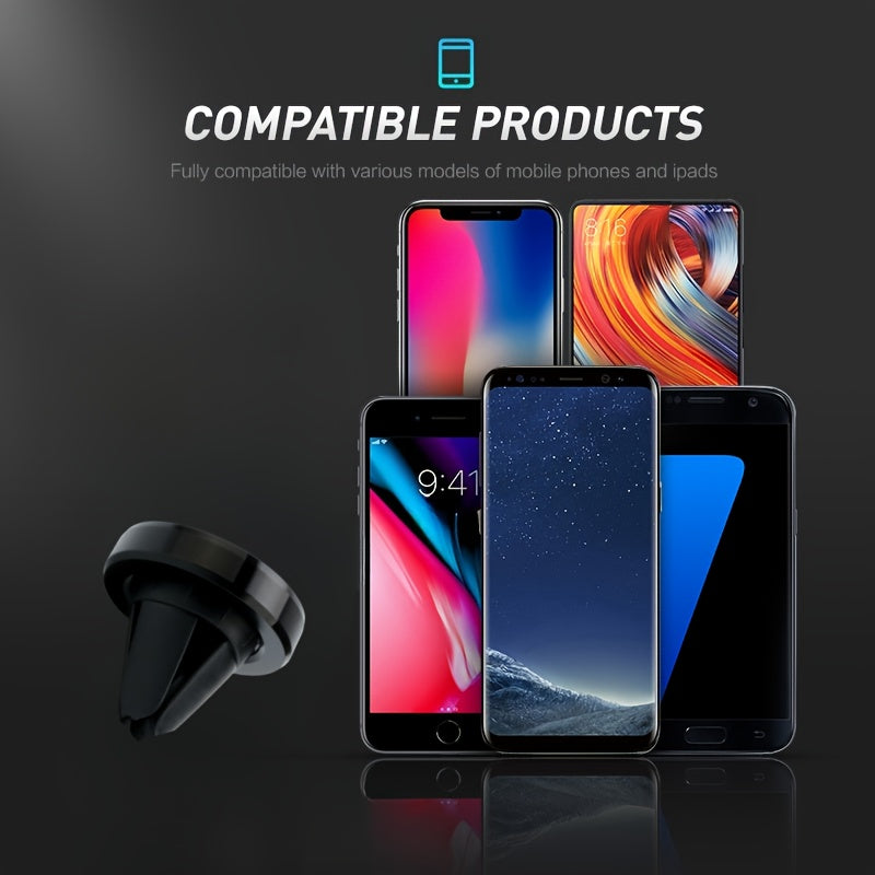 Car Phone Mount Aluminum Alloy Magnetic Holder for Dashboard and Air Vent