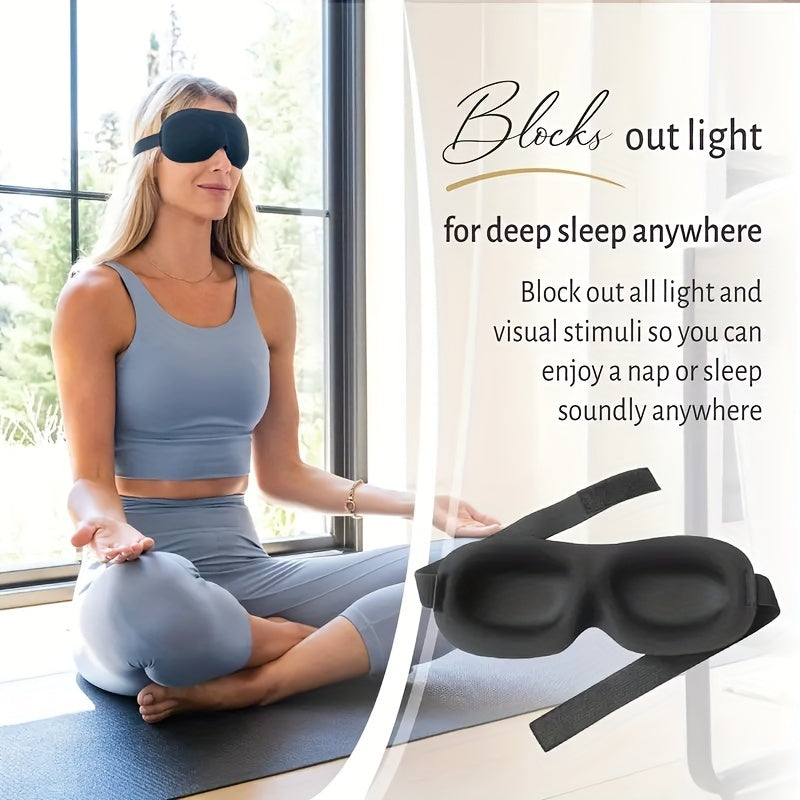 Black Sleep Mask 3D Contoured Eye Mask for Adults Men Women Hypoallergenic