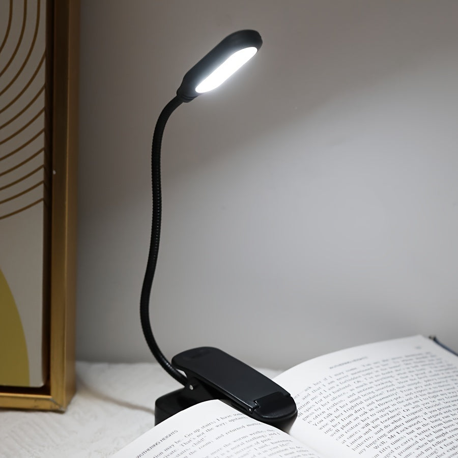 Portable Clip-On Book Light with Night Light and Table Lamp Function